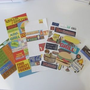 Scrapbooking Sticker Bundle For Paper Crafts Camping BBQ Stickers (New & Used)